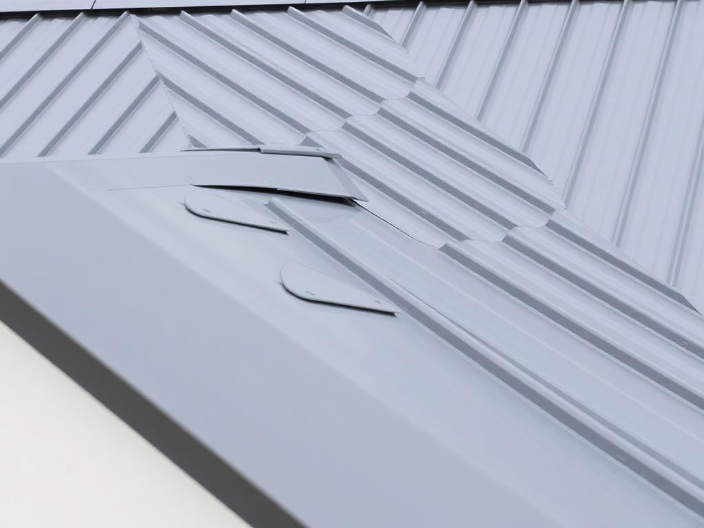 Grey exposed-fastener steel roof panels on a modern home